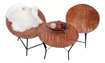 Juego Set Terraza Mimbre Living Exterior Nido Sillones Mesa