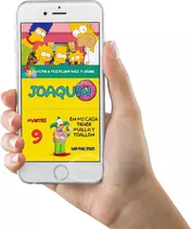 Los Simpsons Invitación Tarjeta Digital Imprimible Whatsapp