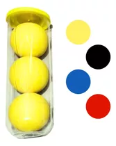 Pelota Pack Set Frontón 3 Pelotas Caucho  + Estuche Plastico