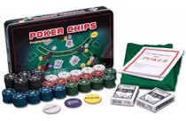 Kit Poker Profissional 300 Fichas Lata Completo