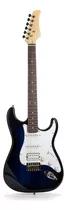 Guitarra Eléctrica Femmto Stratocaster Eg001 De Aliso 2020 Azul Y Negra Brillante Con Diapasón De Mdf