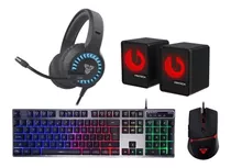 Combo Gamer Fantech Teclado Auriculares Mouse Y Parlantes A