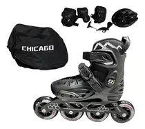 Patines En Linea Semiprofesionales Chicago + Kit Proteccion