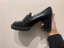 Zapatos Mujer Taco Alto Negros Marca H&m 2 Usos Como Nuevos