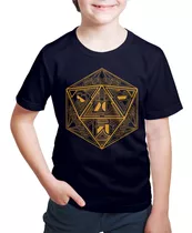 Camisetas Infantil D20 Rpgs Dados Dungeons And Dragons Games