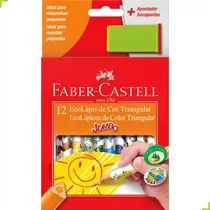 Lápis De Cor Jumbo 12 Cores Faber Castell + 1 Apontador