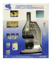 Educando Microscopio Con Luz Aumento 300x Y Espejo B750 Color Metalizado