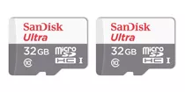 Kit 2 Cartão Memória Micro Sd Sandisk 32gb Classe 10 Ultra