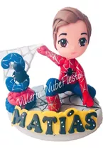 Cake Topper Spiderma Hombre Araña Vela Pasta Francesa 