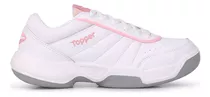 Zapatillas Topper Lady Tie Break ||| Cuero Blanco/rosa Dama