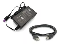 Fonte Impressora Hp 2050 Plug Roxo + 2 Pçs Do Cabo Usb