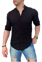 Camisa Manga Larga Entallada Hombre Fit Lino Premium Murano