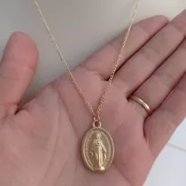 Cadena Tipo Cartier Medalla Virgen Milagrosa De Los Rayos