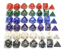 Pacotão 35 Dados Rpg (5 Conjuntos D4 D6 D8 D10 D12 D20 D%)