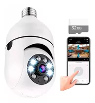 Camara Bombillo Ptz Wifi Vigilancia Giratoria 360 + Sd 32gb