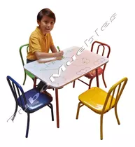 Juego Infantil De Mesa Pintarron Con 4 Sillitas