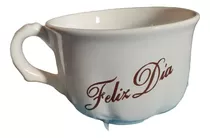 Juego De 3 Tazas + 3 Platos Diseño Feliz Dia