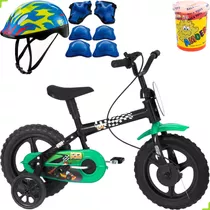 Bicicleta Aro 12 Infantil Radical Top Menino Kit Proteção