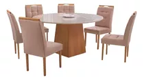 Mesa De Jantar Gabriela Com Oito Cadeiras Dayane - Vr Móveis
