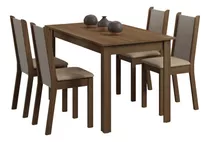 Juego De Comedor Bea Con 4 Sillas Marron/crema