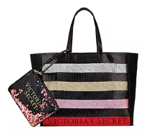 Victorias Secret Bolso Tote Lentejuelas + Sobre Original Set