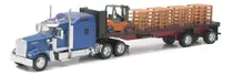 1/32 Trailer Kenworth W900 Plana Con Montacargas New Ray 