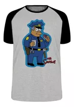 Camiseta Blusa Plus Size Simpsons Policial Donut Rosquinha