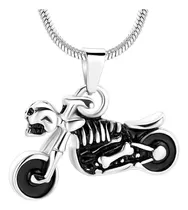 Collar De Urna De Cremación De Motocicleta Con Calavera Para