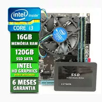 Kit Upgrade Intel I3 Memoria 16gb, Ssd 120gb, Placa Mãe 1155