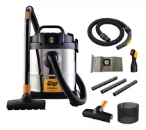 Aspirador De Pó E Água 12 Litros 1400w Cor Inox Com Preto E Amarelo Wap 220v