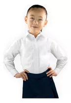 Blusa De Vestir Infantil Juvenil Escolar Blanca 6 A 16