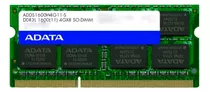 Memoria Ram Adata 4gb Ddr3l 12800 1600 Mhz Sodimm Para Lapto
