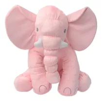 Elefante De Pelúcia 65cm Hipoalergênico Almofada Rosa