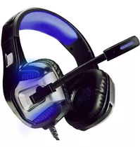 Fone Ouvido Gamer Infokit Xsoldado Gh-x1800 Super Bass Led Cor Azul