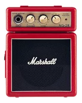 Mini Amplificador De Guitarra Marshall Ms2r 9v 1w Vintage Cu Color Rojo