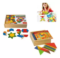 Kit Jogos De Encaixe E Montagem Tangram E Mosaico Geométrico