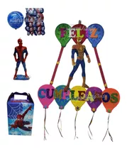 Spiderman Kit Decor Hombre Araña: Letrero, Cajas, Vela, Glob