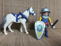 Lote 7748- Cavaleiro + Cavalo Medieval - Playmobil