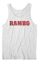 Musculosa  Rambo Letras Rojas Diseño Único