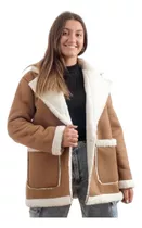 Abrigo Peluche Casual Mujer Invierno Tapado Saco Corderito