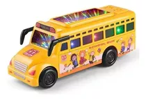 Miniatura Ônibus Escolar Americano Com Luz E Som Bate E Volt