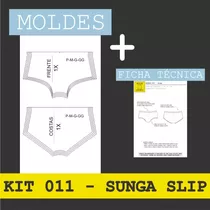 Kit 011 Modelagem Sunga Slip Adulto Pdf A4 / Audaces Moldes