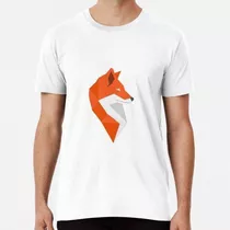 Remera Geometric Orange Fox Head Illustration Algodon Premiu