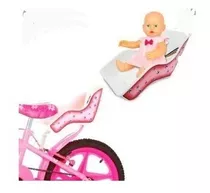 Cadeirinha Boneca Bicicleta Infantil A-14/16/20 Branco/rosa 