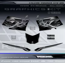 Calcos Yamaha Xtz 125 - Gris Metalizado - Insignia Calcos