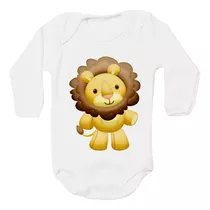 Body Ml Infantil Leao Amarelo De Pelucia Juba Marrom Em Pe