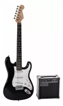 Guitarra Electrica Pack Freeman E01 Strat Black Color Negro