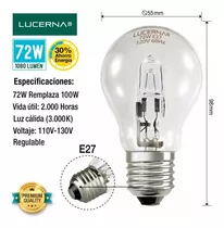 5 Bombillo Incandescente Tipo Halógeno 72w Lucerna 5v