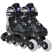 Patins Roller Inline Preto Adulto Abec 7 Ajustável 37 Ao 40