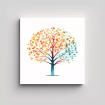 40x40cm Cuadro Minimalista Árbol En Lienzo - Decocuadros